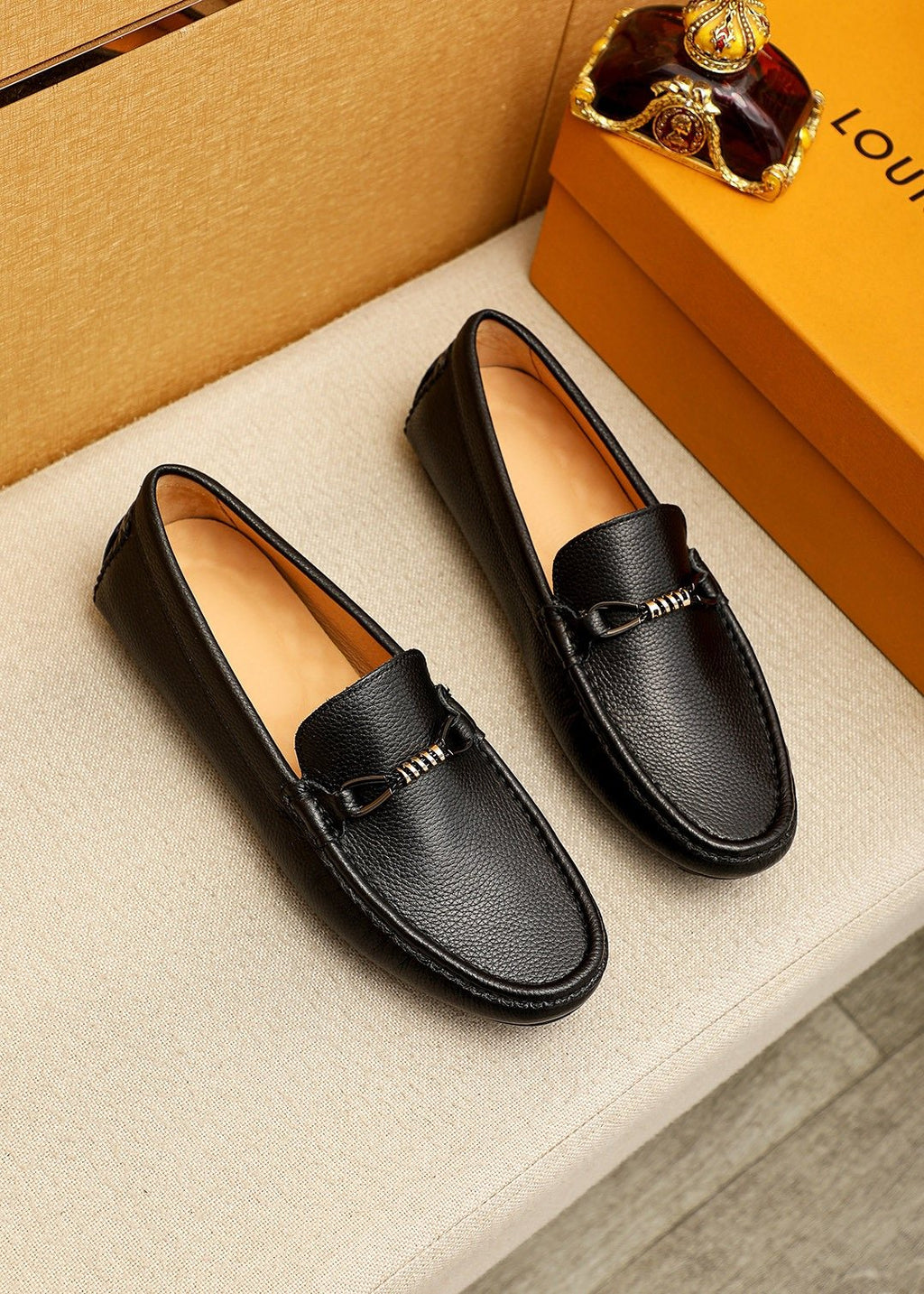 Louis Vuitton Pebble-Grain Bit Loafers